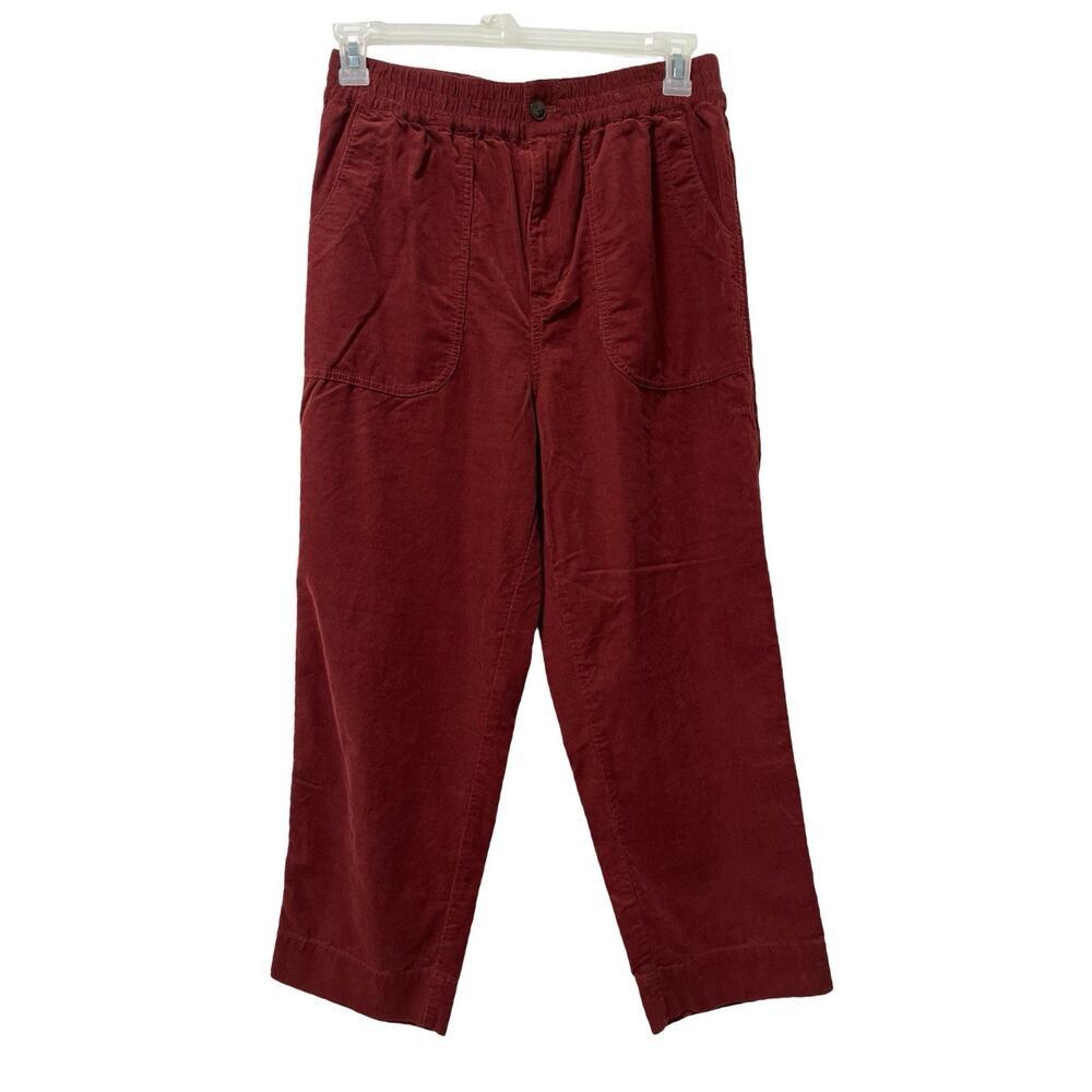 Madewell Curvy Tapered Huston Corduroy Pants‎ Size M Rusted Burgundy Retro Boho